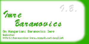 imre baranovics business card